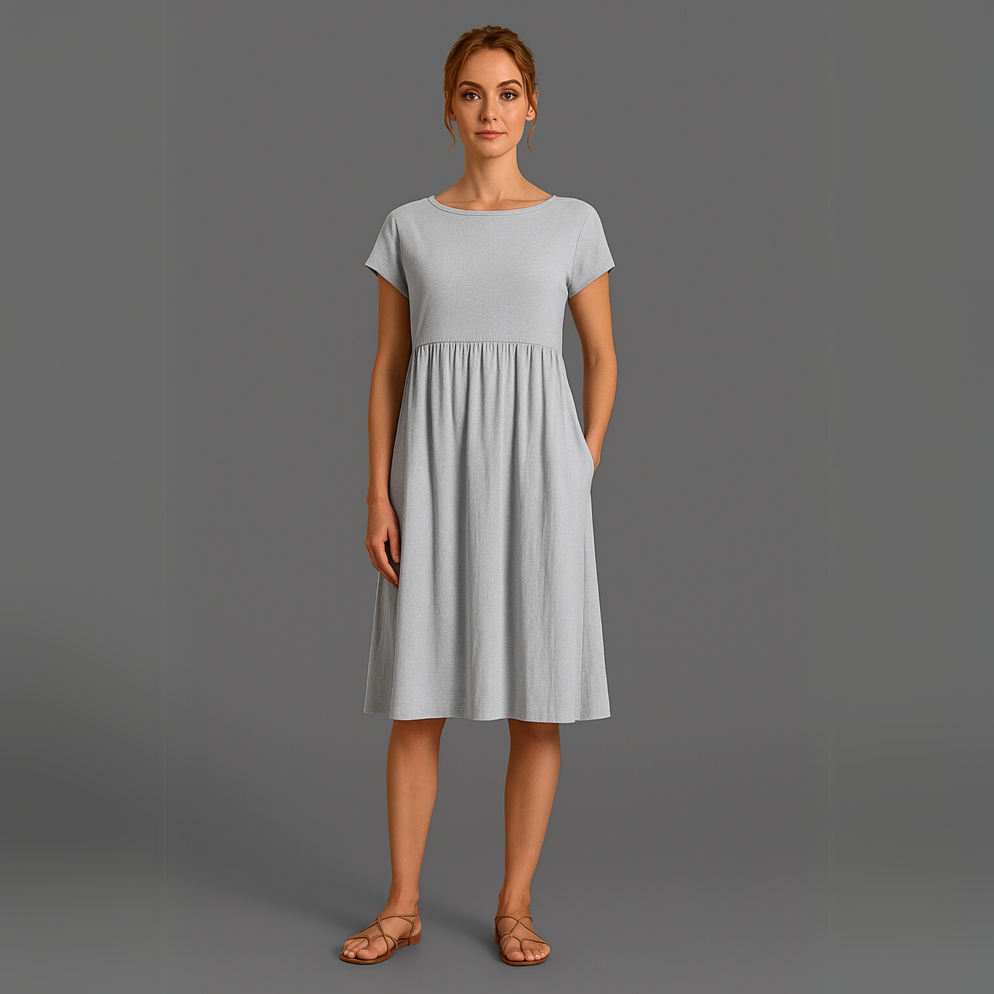 Women Short Sleeve Casual Dress | Relaxed Fit
