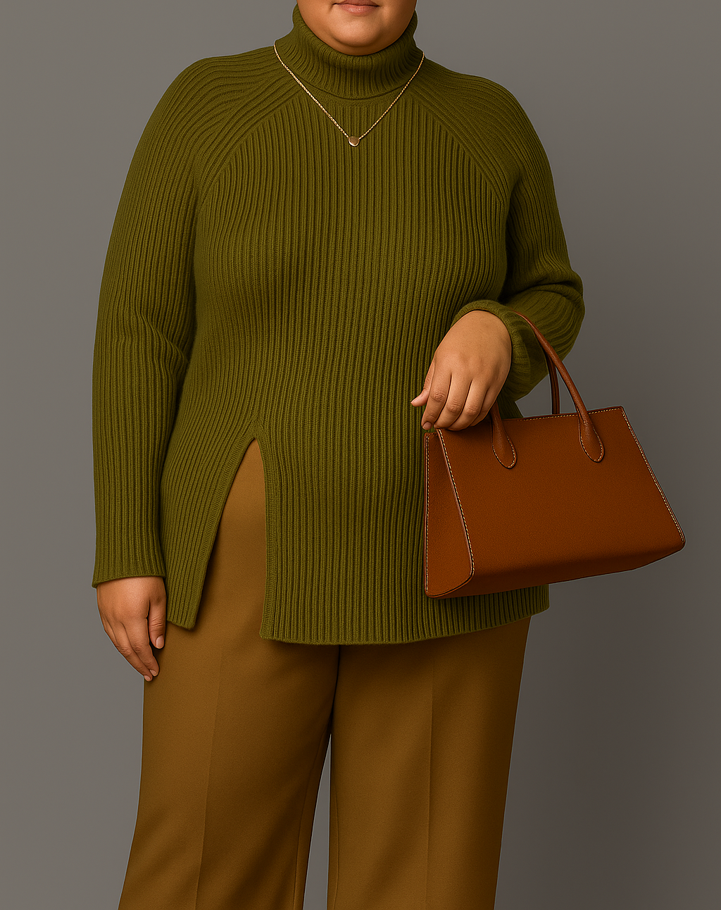 Women Ribbed Pullover | Turtleneck Longsleeve