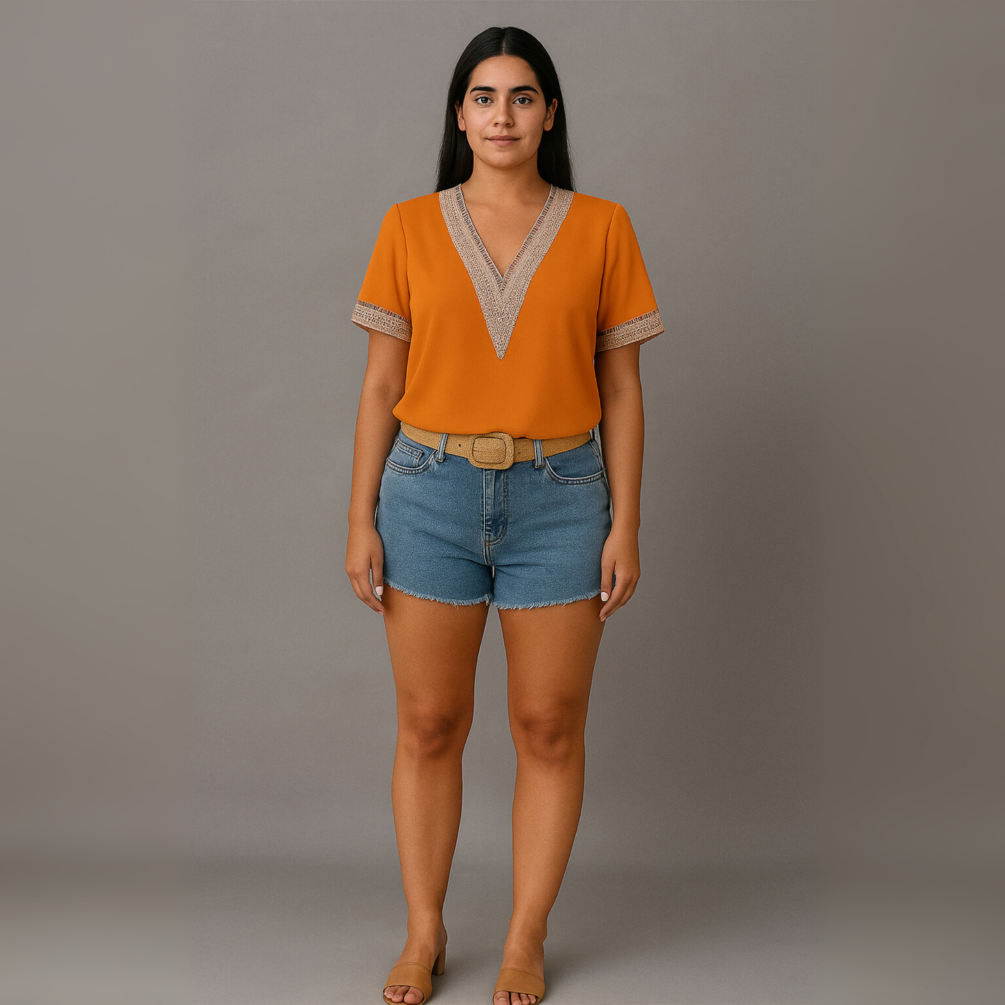 Women V Neck Lace Blouse | Short Sleeve Casual