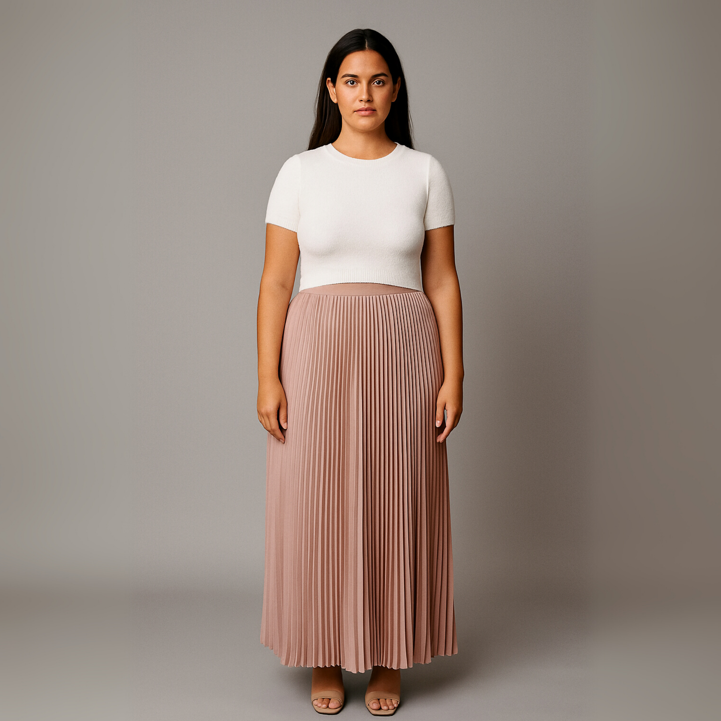Women Pleated Maxi Skirt | Flowing High Waist