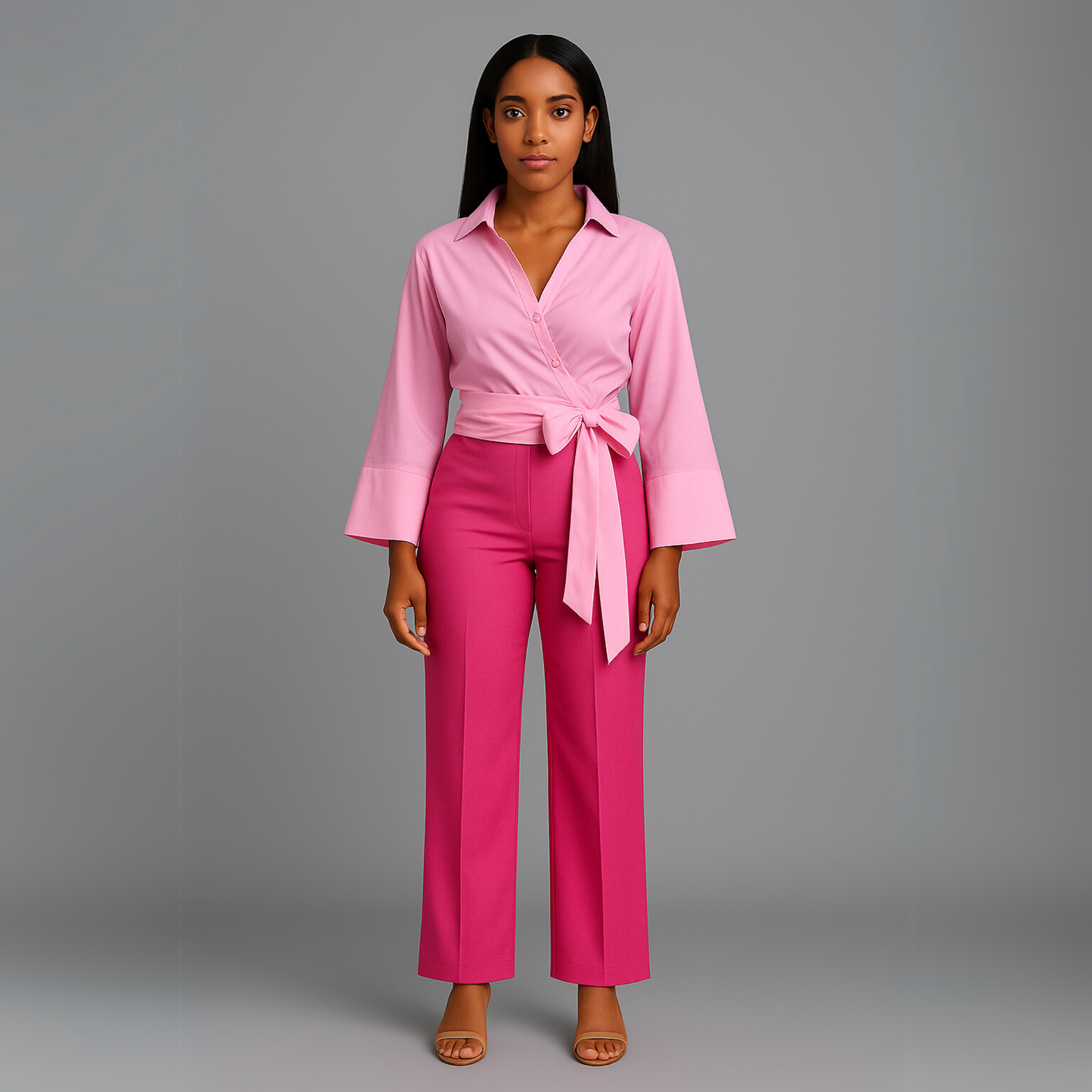 Women Belted Kimono Blouse | Wide Sleeve