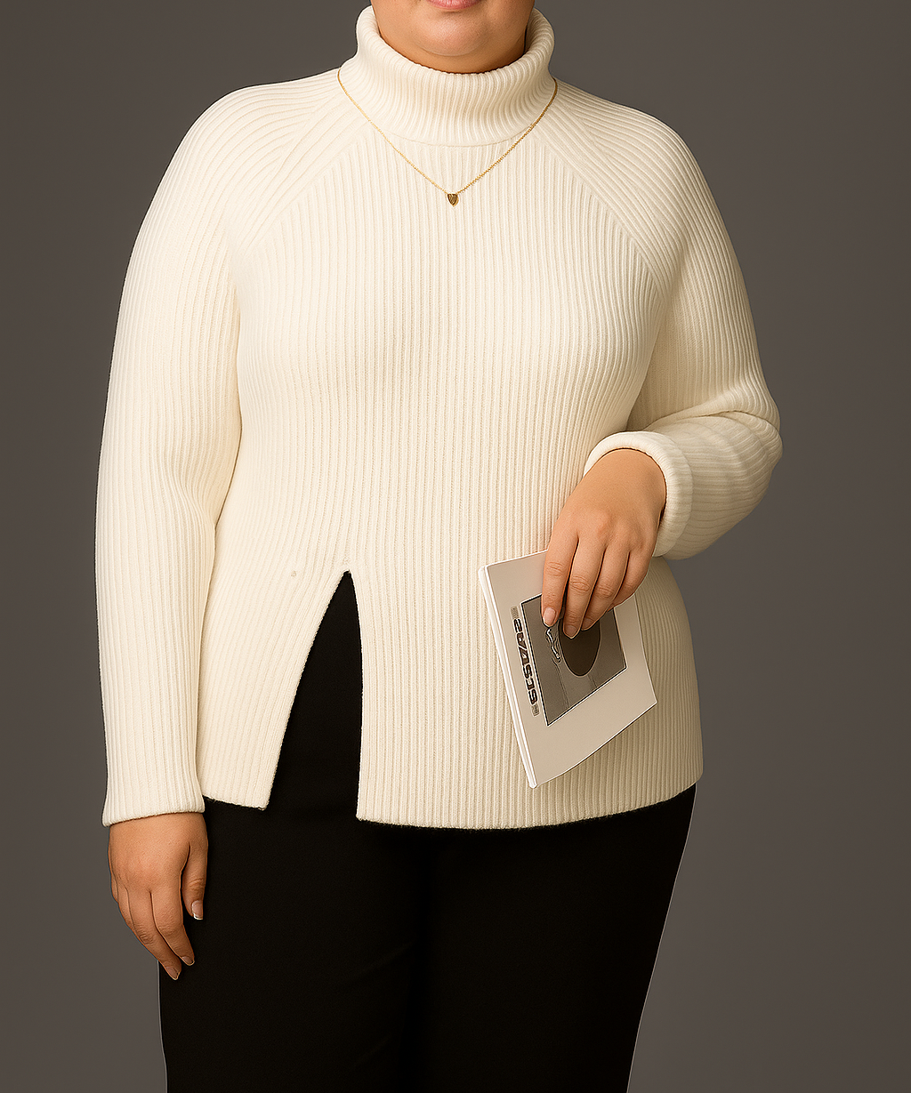 Women Ribbed Pullover | Turtleneck Longsleeve