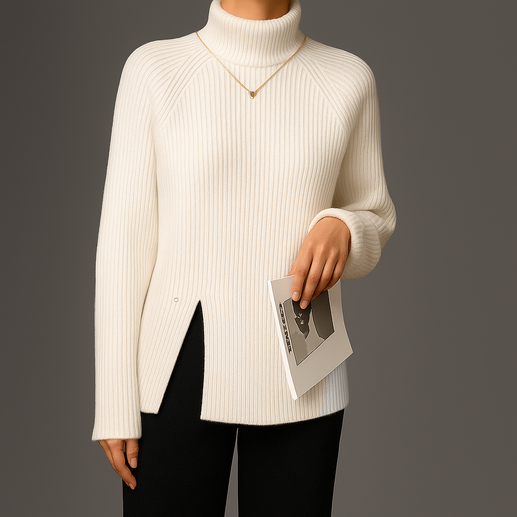 Women Ribbed Pullover | Turtleneck Longsleeve