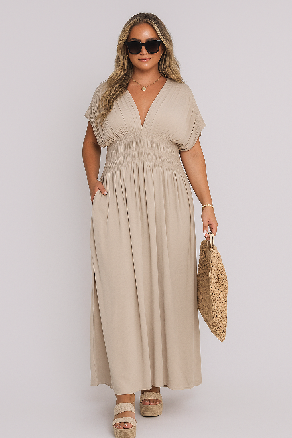 Women Smocked Maxi Dress | Flowy Fit