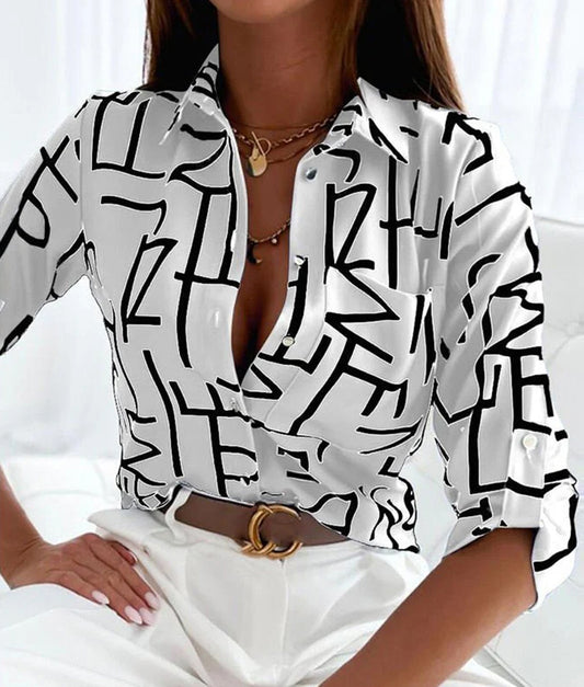 Ladies Patterned Blouse | Collar Neck Design