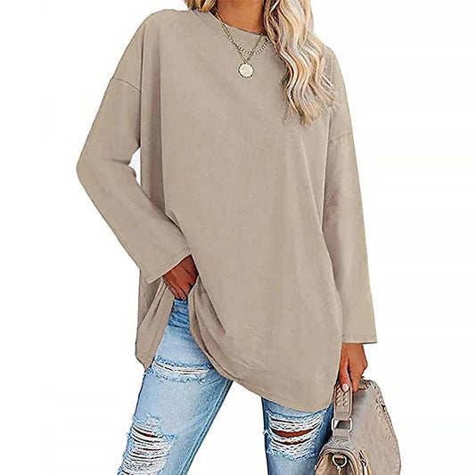 Ladies Long Sleeve Round Neck Shirt | Loose Fit