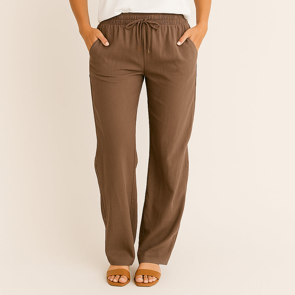 Ladies Wide Leg Pants | Drawstring Waist