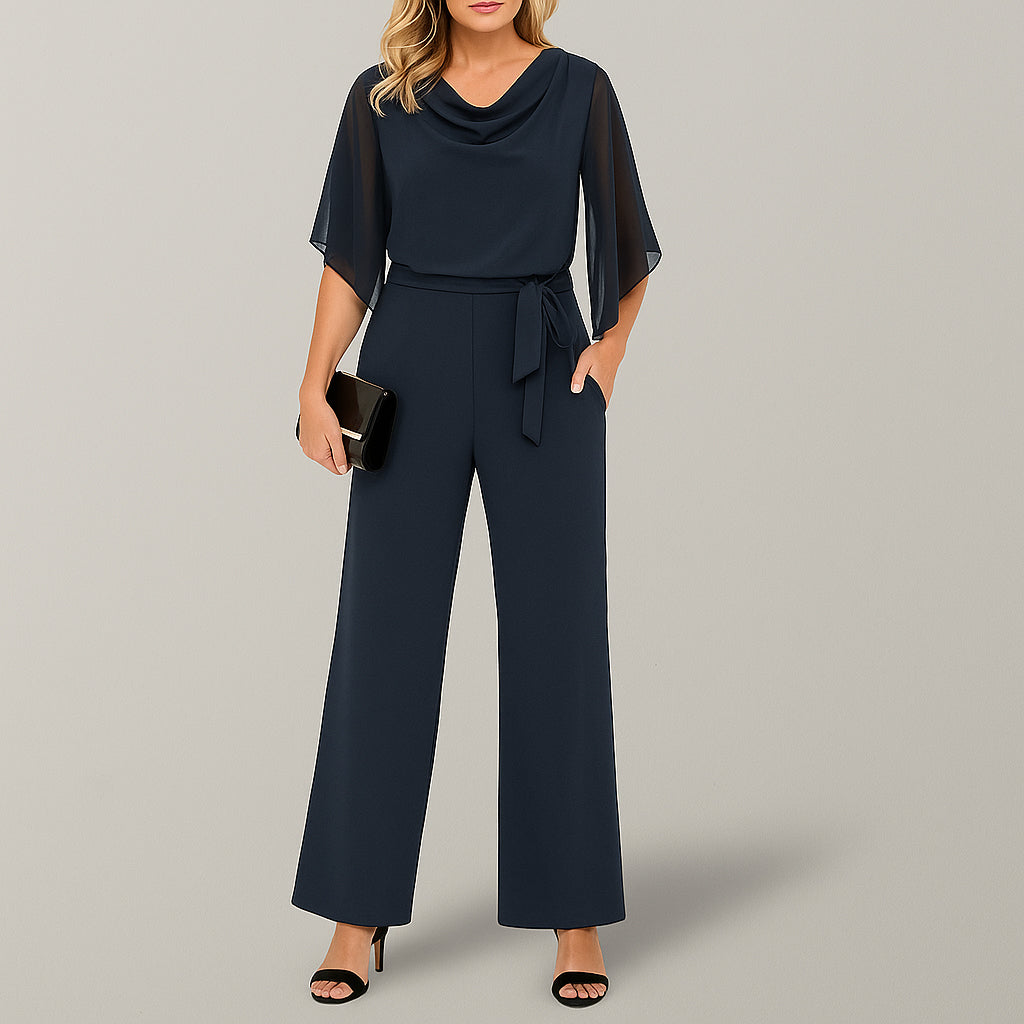 Ladies Belted Jumpsuit | Wide Leg