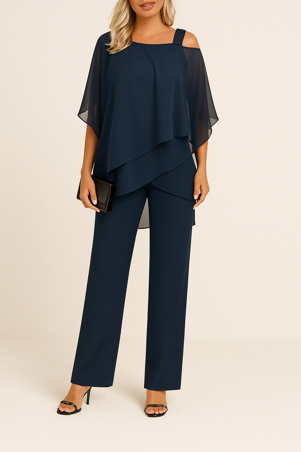 Ysolde | Women Off Shoulder Trouser Set | Wide Leg Draped