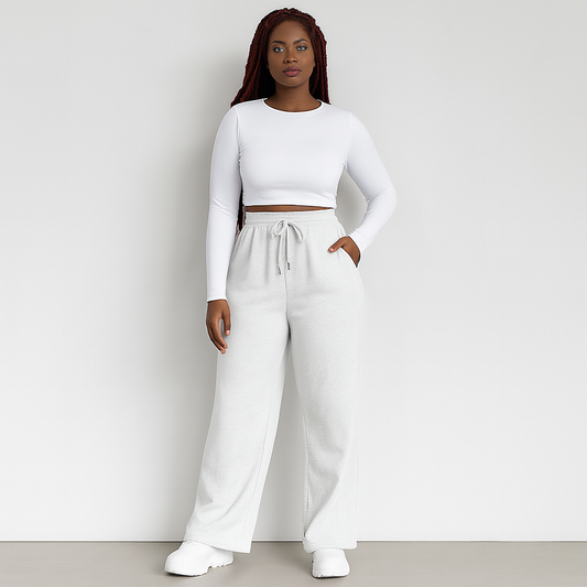 Ladies Wide-Leg Joggers | Elastic Waist