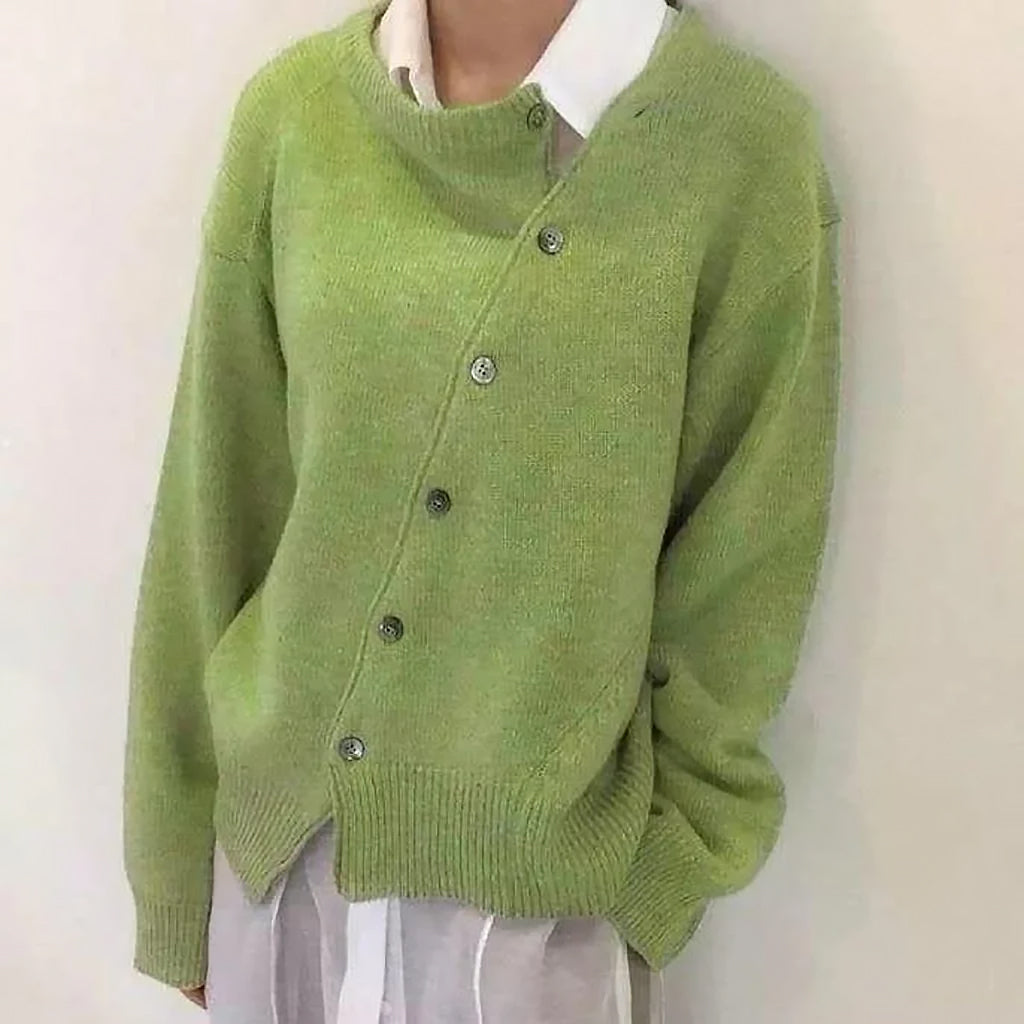 Ladies Loose Knit Cardigan | Button Closure