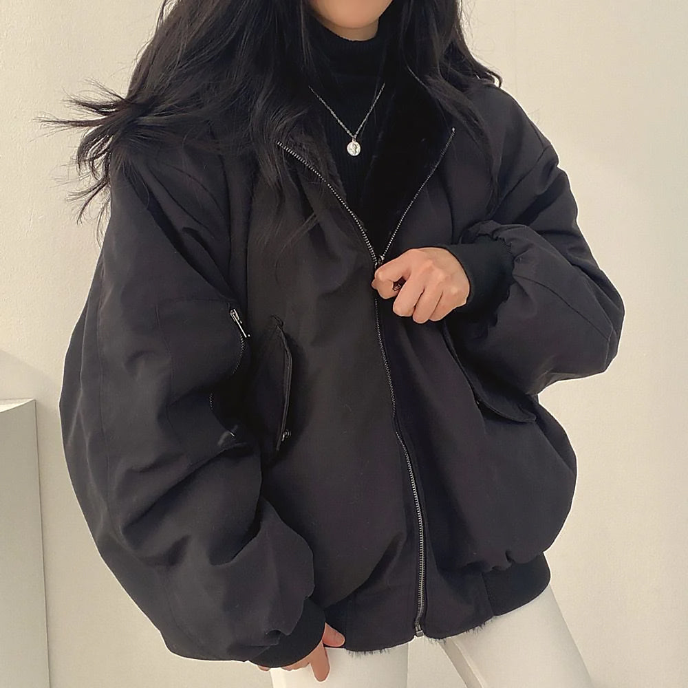 Ladies Reversible Oversize Jacket | Hooded Zip