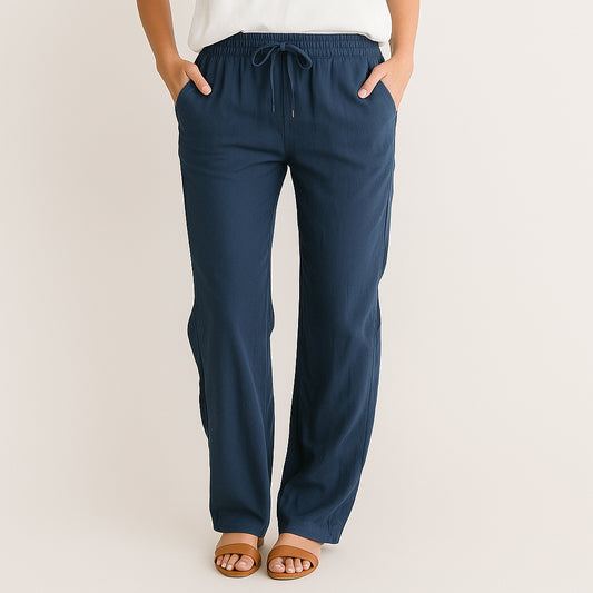 Ladies Wide Leg Pants | Drawstring Waist