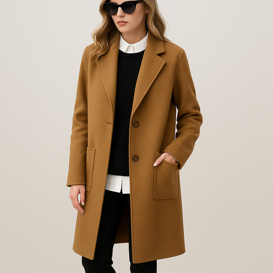 Ladies Long Transitional Coat | Classic Cut