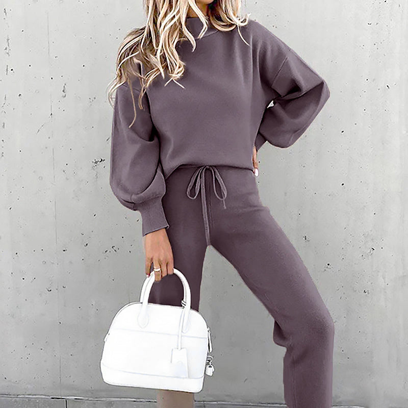 Ladies Two Piece Casual Set | Balloon Sleeve Cut
