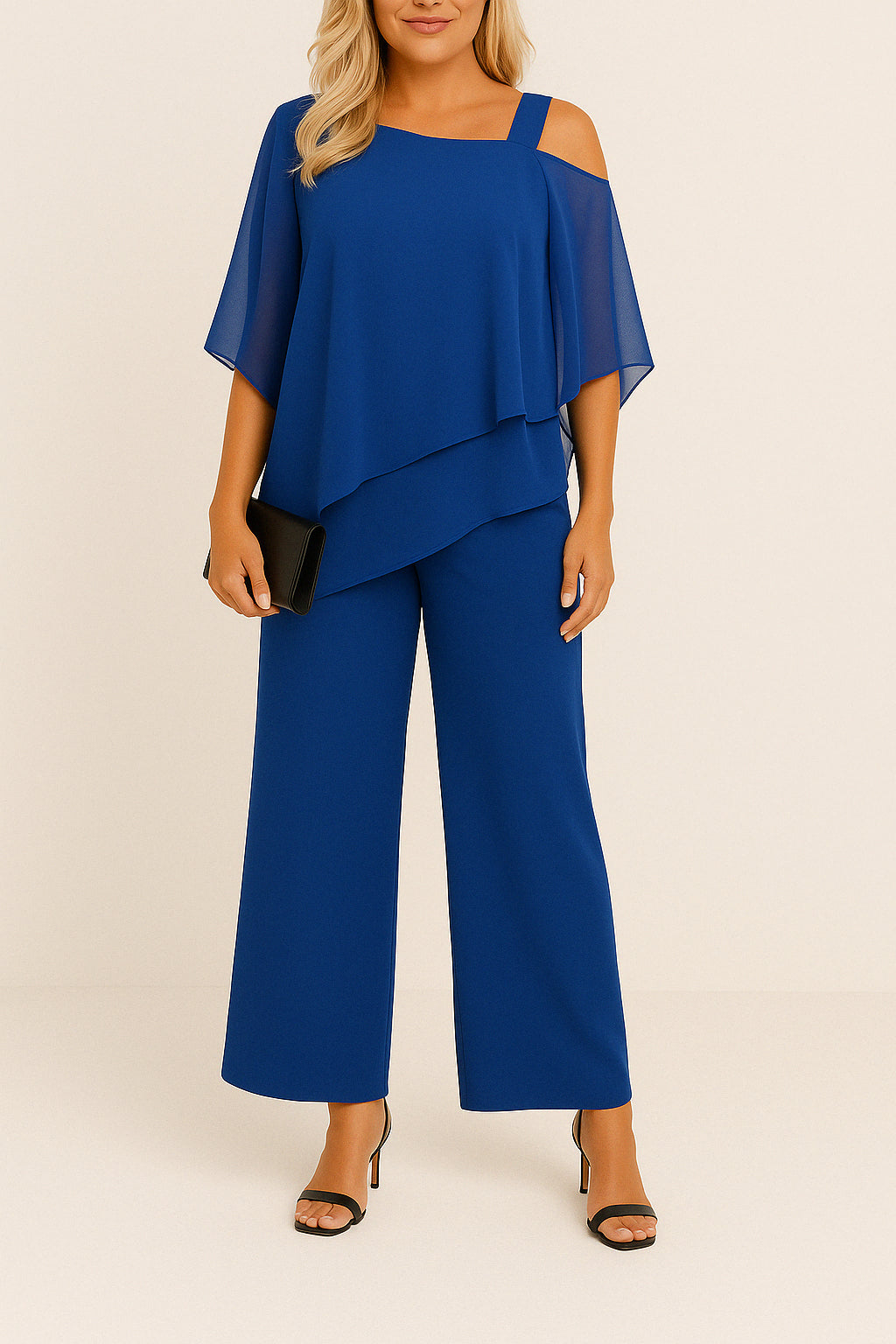 Ysolde | Women Off Shoulder Trouser Set | Wide Leg Draped