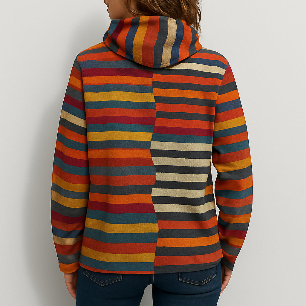 Hoodie | Ladies Multicolour Hoodie | Striped Design