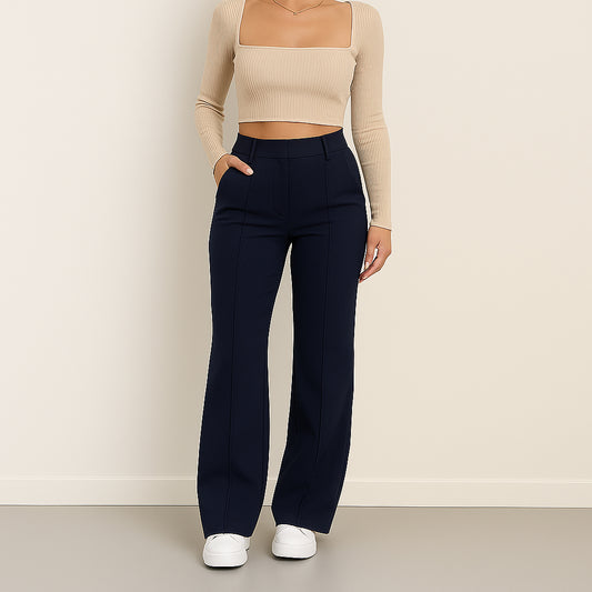 Ladies Wide-Leg Trousers | Elastic Waist