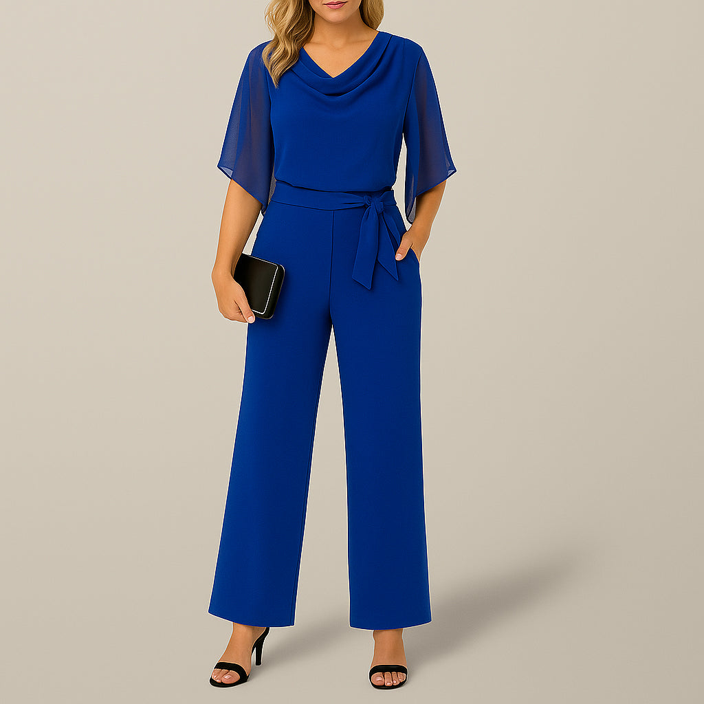Ladies Belted Jumpsuit | Wide Leg