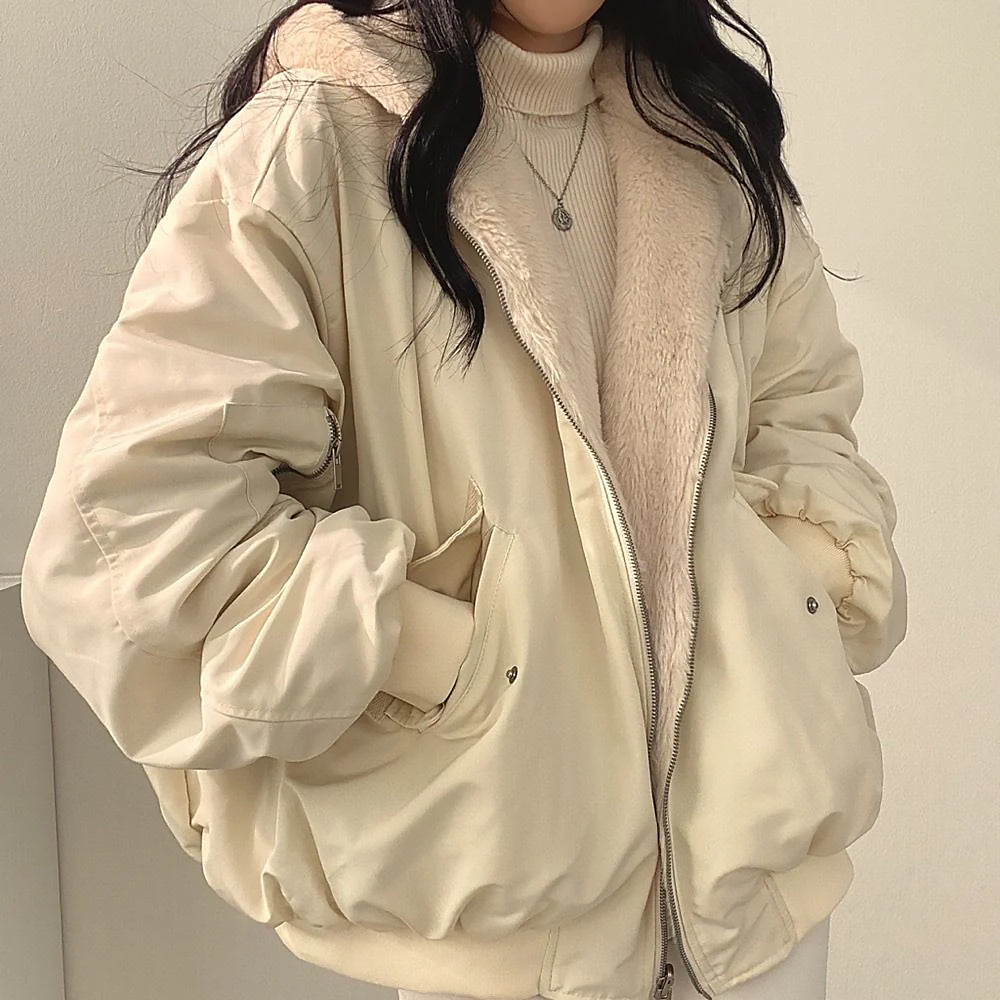 Ladies Reversible Oversize Jacket | Hooded Zip