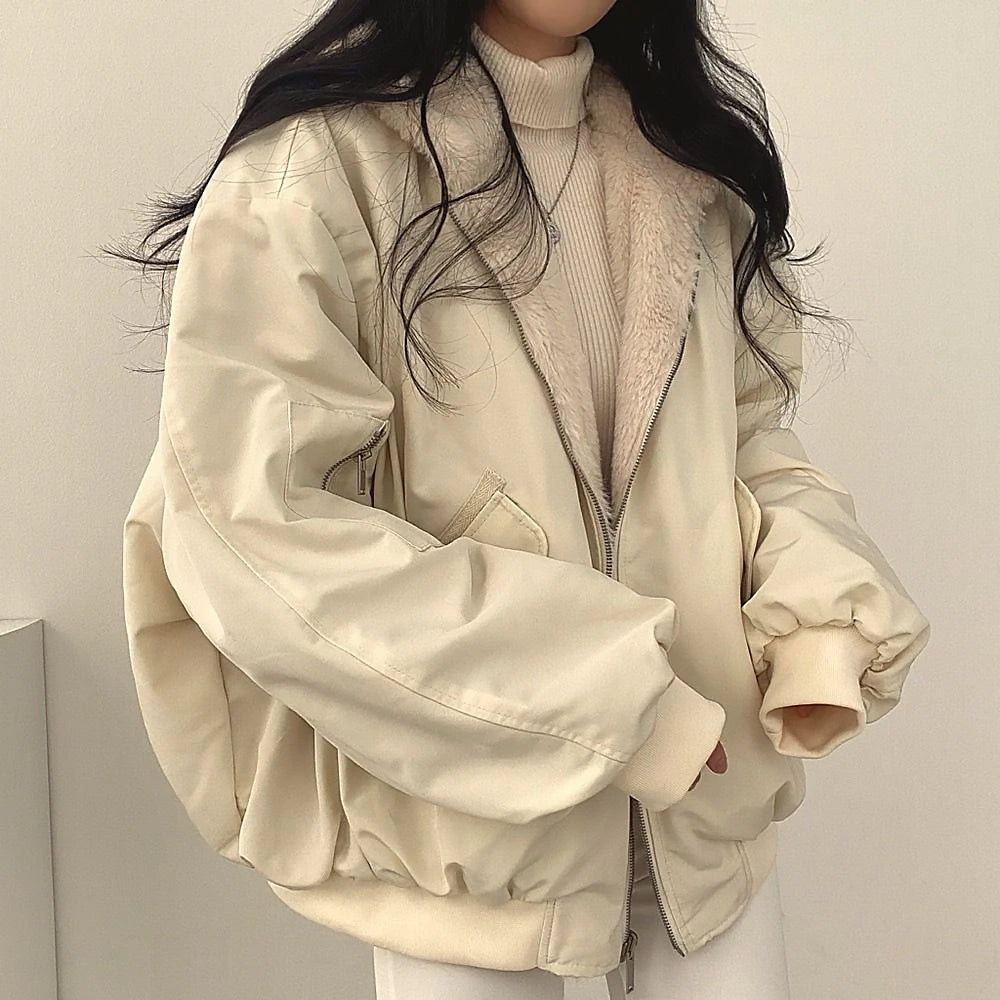 Ladies Reversible Oversize Jacket | Hooded Zip