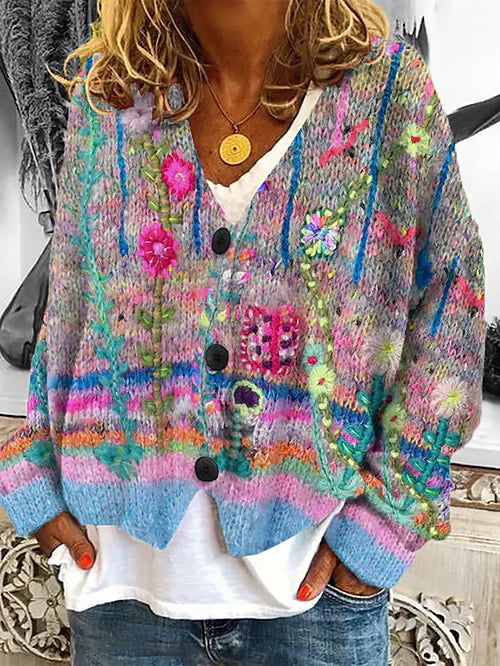 Ladies Printed Cardigan | Loose Fit