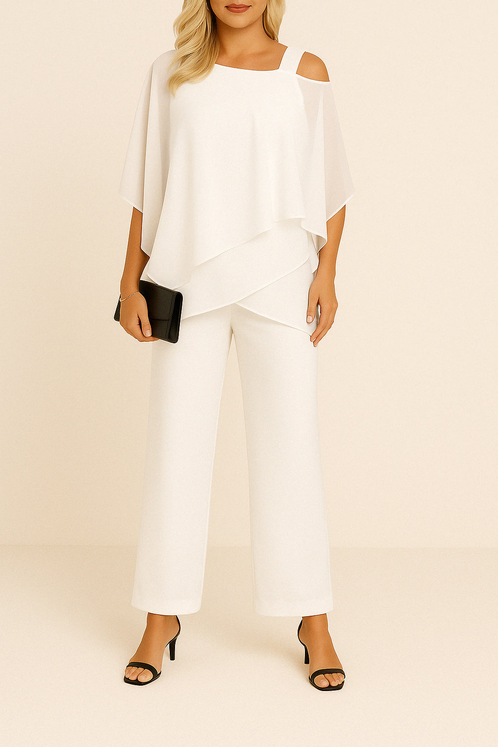 Ysolde | Women Off Shoulder Trouser Set | Wide Leg Draped