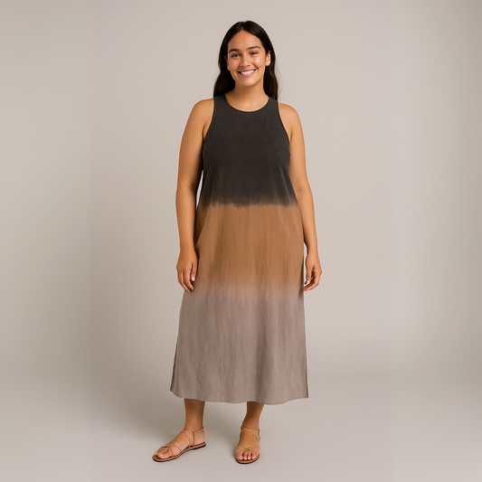 Women Sleeveless Ombre Dress | Loose Midi