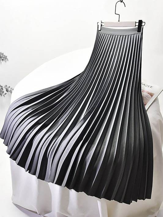 Ladies Pleated Midi Skirt | High Waist