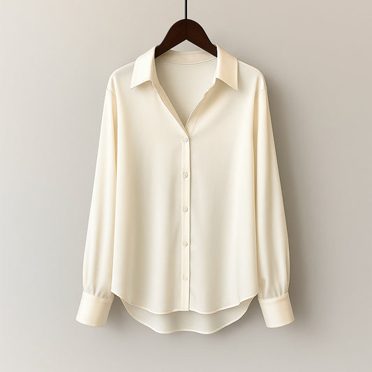 Ladies Shiny Blouse | Classic Collar