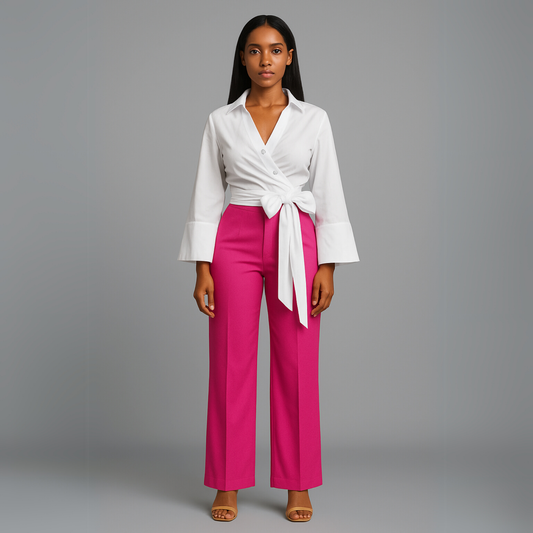 Women Belted Kimono Blouse | Wide Sleeve
