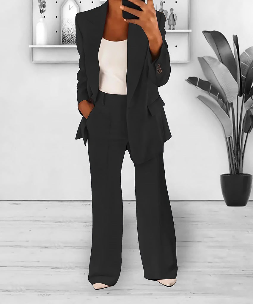 Ladies Two Piece Set with Blazer | Wide Fit