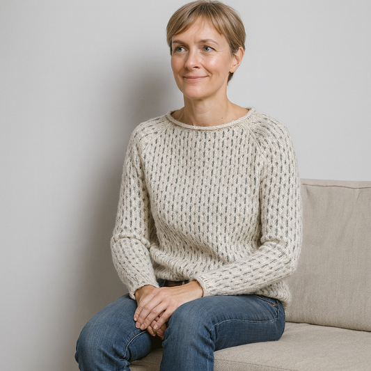 Ladies Chunky Textured Sweater | Boat Neck Straight Cut