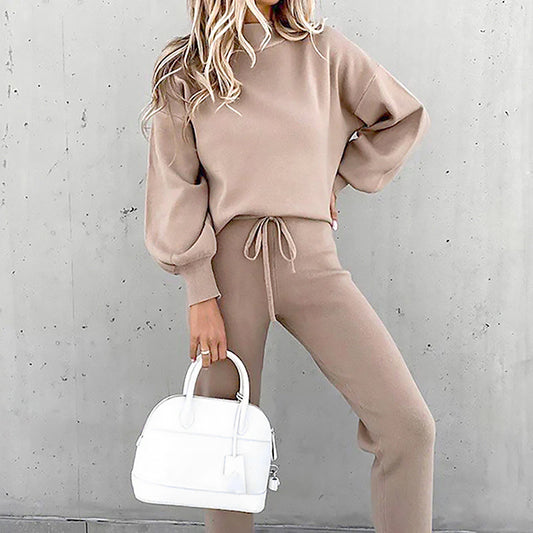 Ladies Two Piece Casual Set | Balloon Sleeve Cut