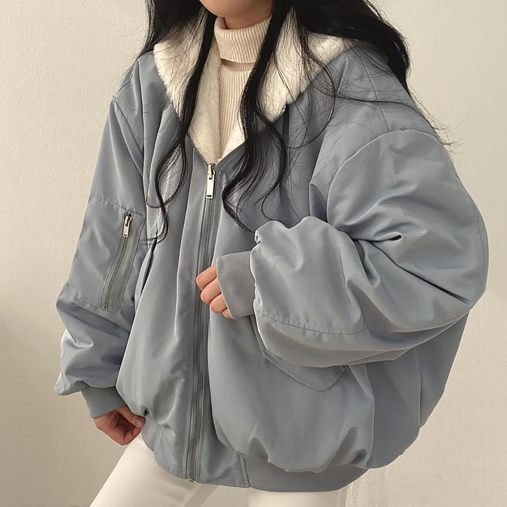 Ladies Reversible Oversize Jacket | Hooded Zip