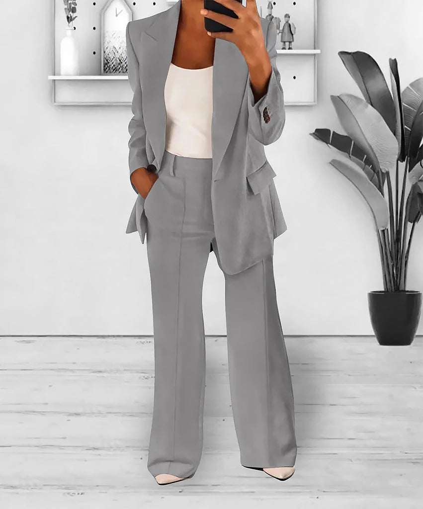 Ladies Two Piece Set with Blazer | Wide Fit