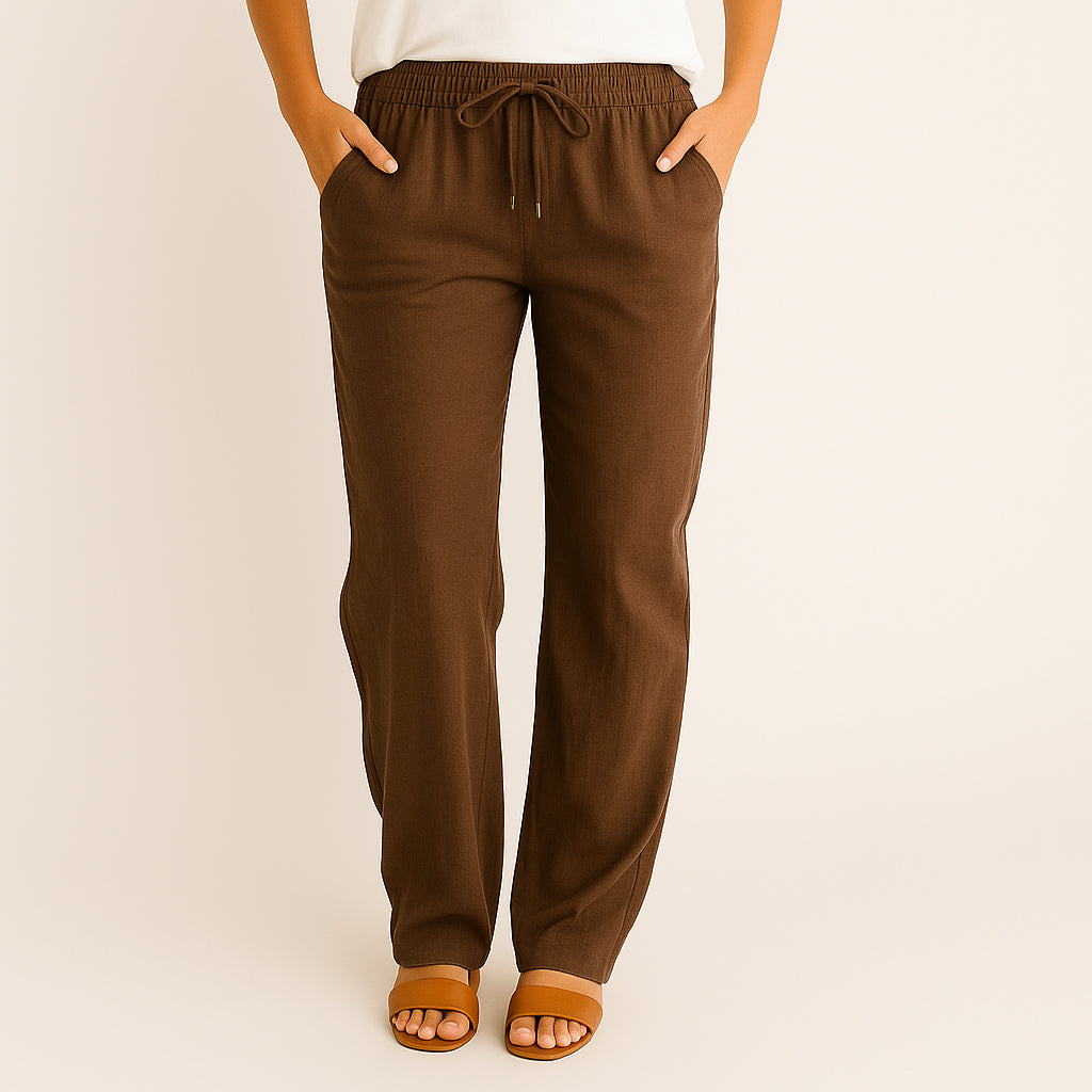 Ladies Wide Leg Pants | Drawstring Waist
