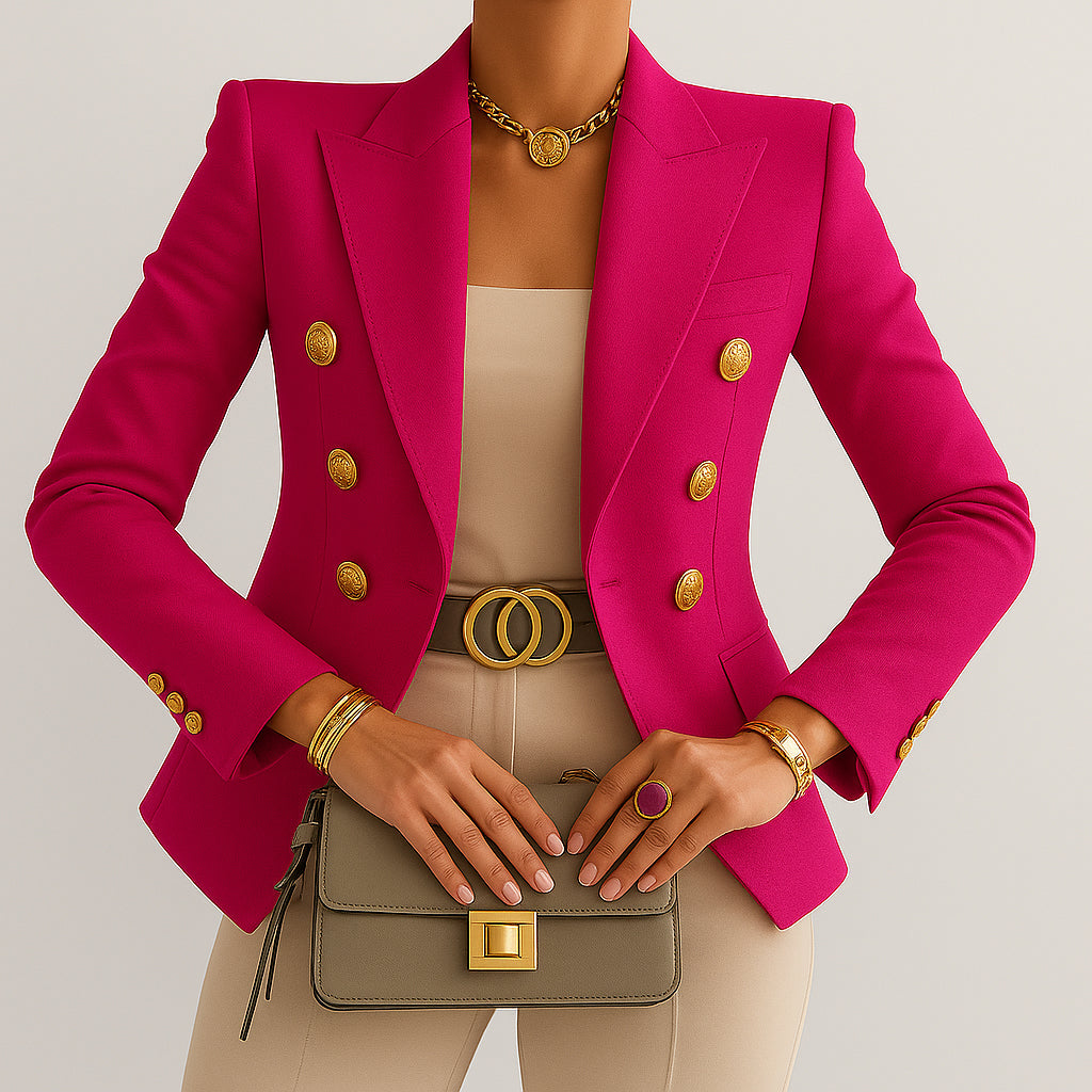 Ladies Fitted Blazer | Gold Button Detail