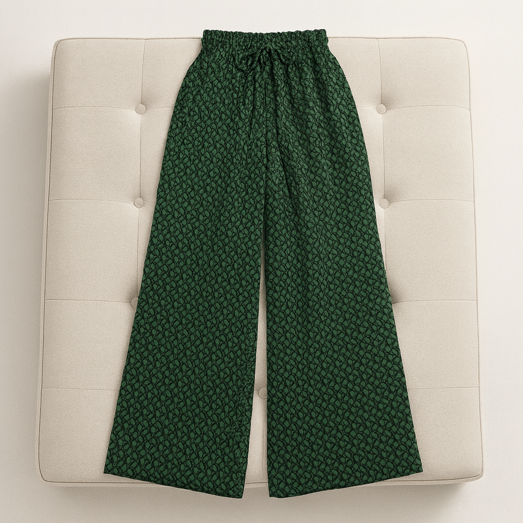 Ladies Printed Wide Leg Pants | Elastic Waistband