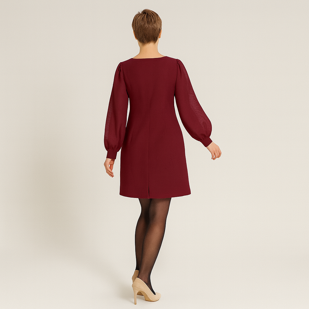 Ladies Long Sleeve Mini Dress | Lantern Sleeves