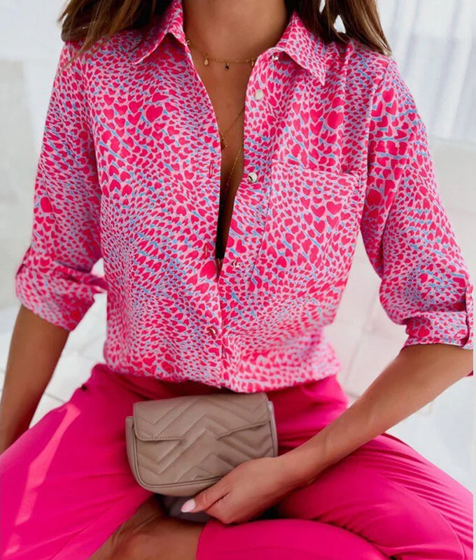 Ladies Patterned Blouse | Collar Neck Design