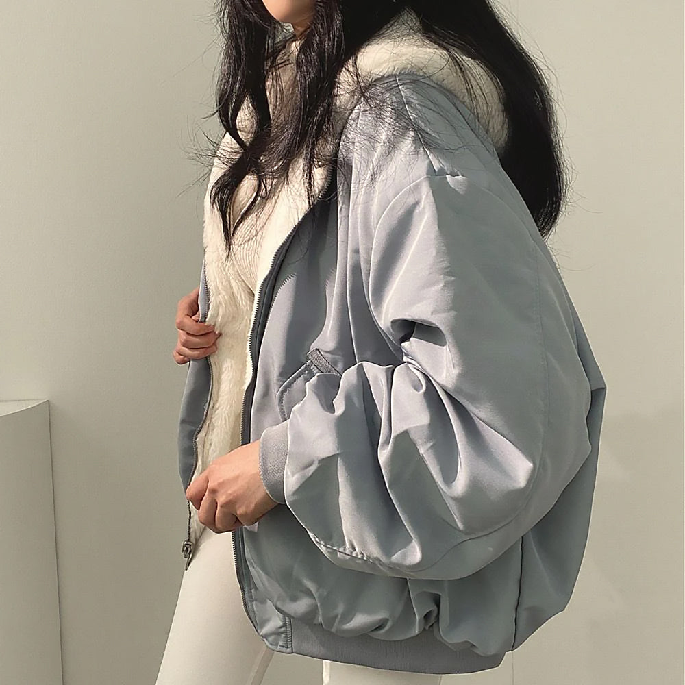 Ladies Reversible Oversize Jacket | Hooded Zip