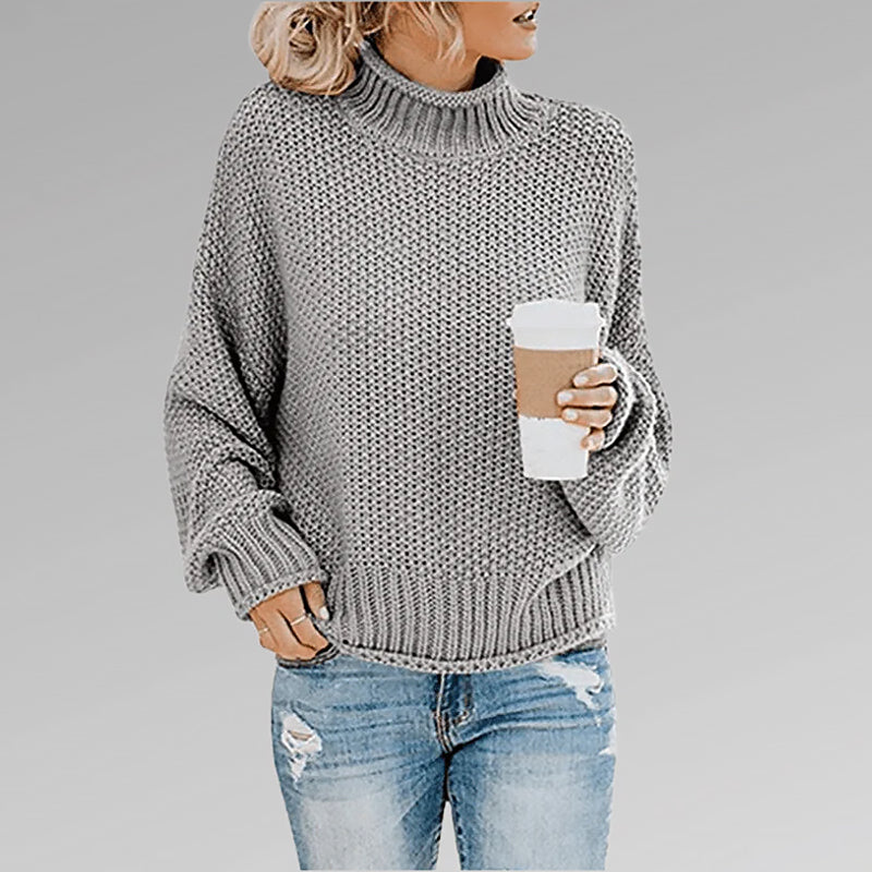 Women's Loose Turtleneck Sweater | Long Sleeve