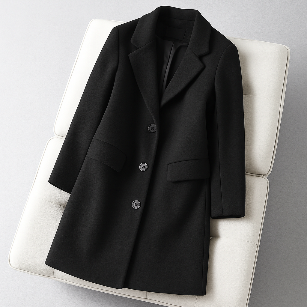 Ladies Fitted Short Coat | Classic Lapel Collar