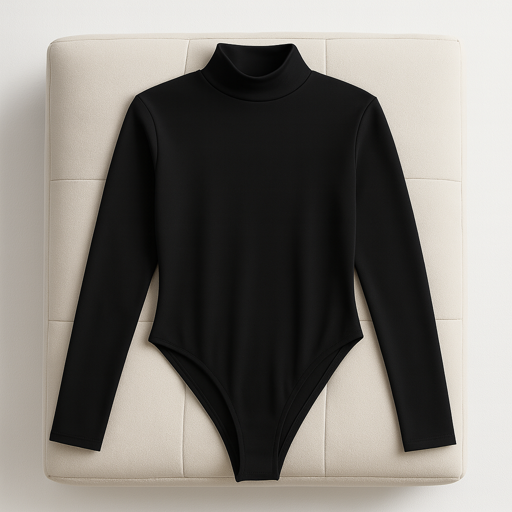 Ladies Slim Fit Turtleneck Bodysuit | Long Sleeve Base