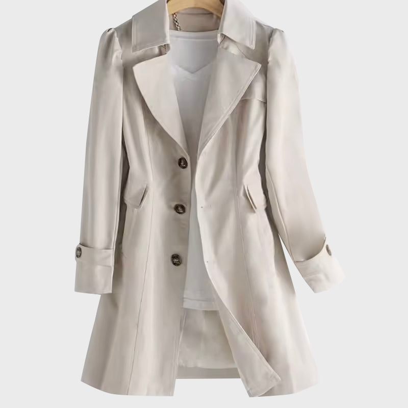Ladies Tailored Trench Coat | Double Button Closure