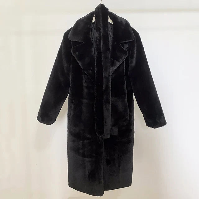 Coat | Women Belted Long Coat | Wide Collar