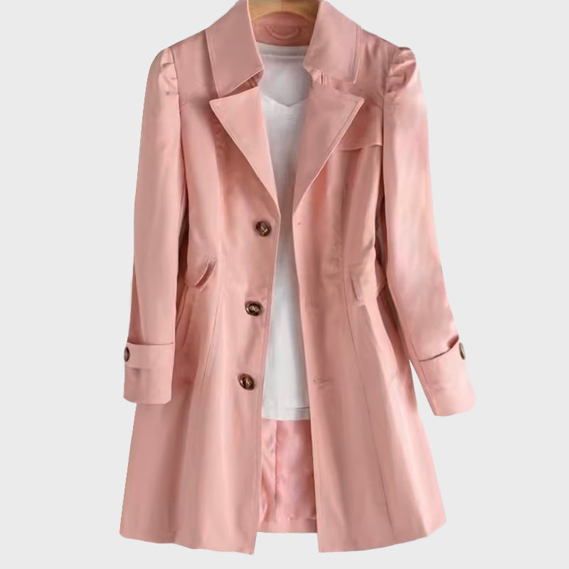 Ladies Tailored Trench Coat | Double Button Closure