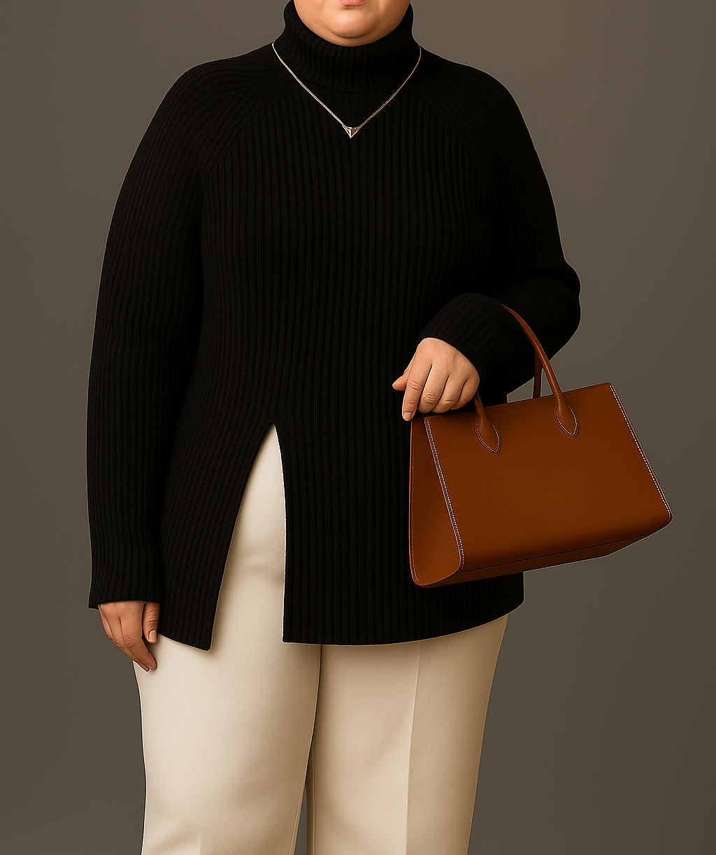 Women Ribbed Pullover | Turtleneck Longsleeve