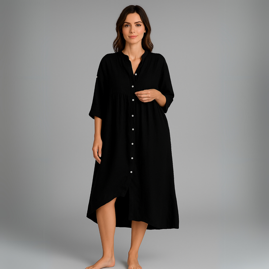 Women Buttoned Midi Dress | Flowing Silhouette